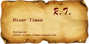 Rixer Tímea névjegykártya